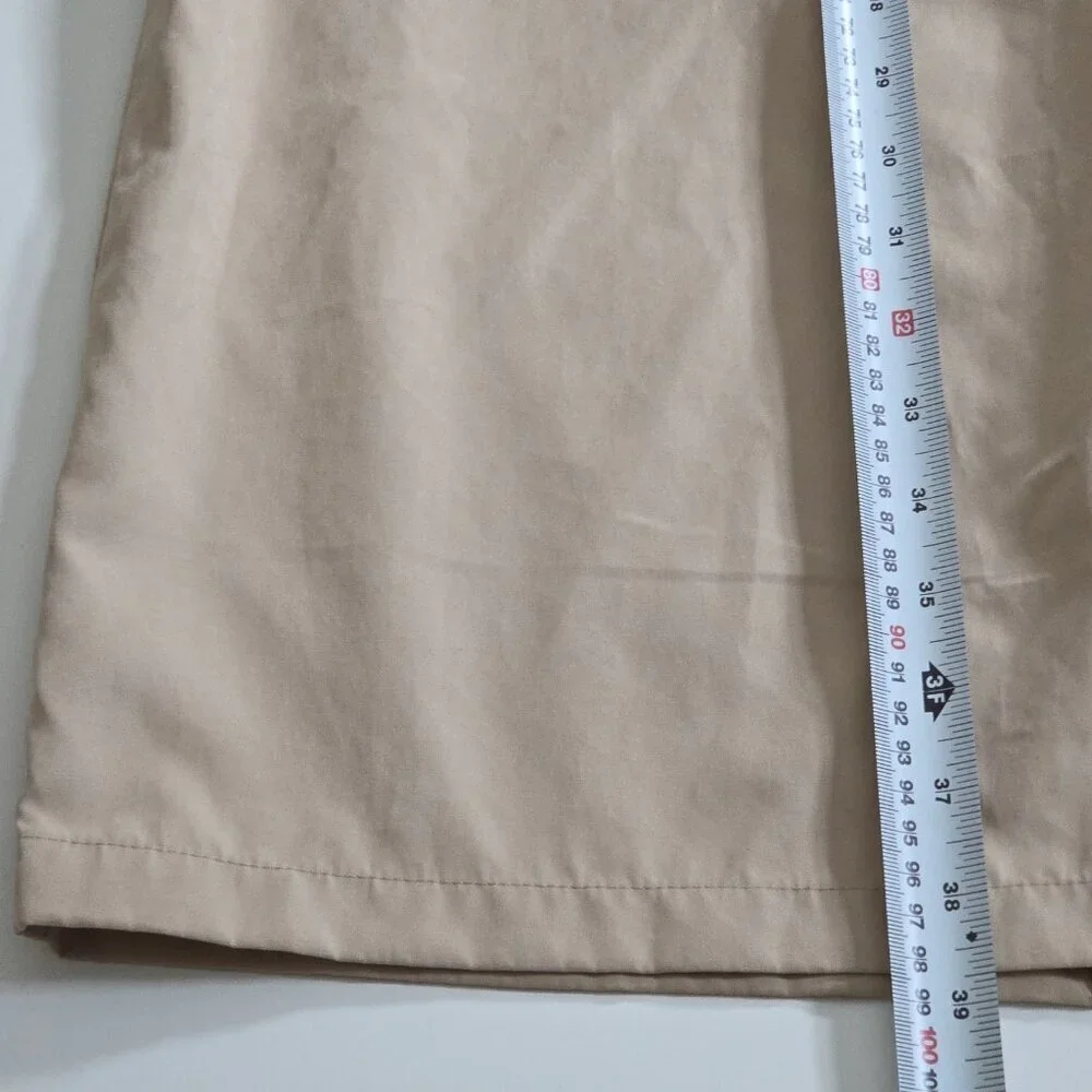 Vero Moda Wrap Coat Womens L Beige Belted Mid Length Pockets Lightweight Preppy